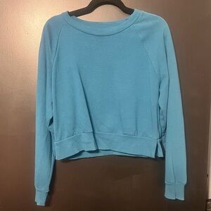 Colsie Women’s Teal Long Sleeve Crop Sweater